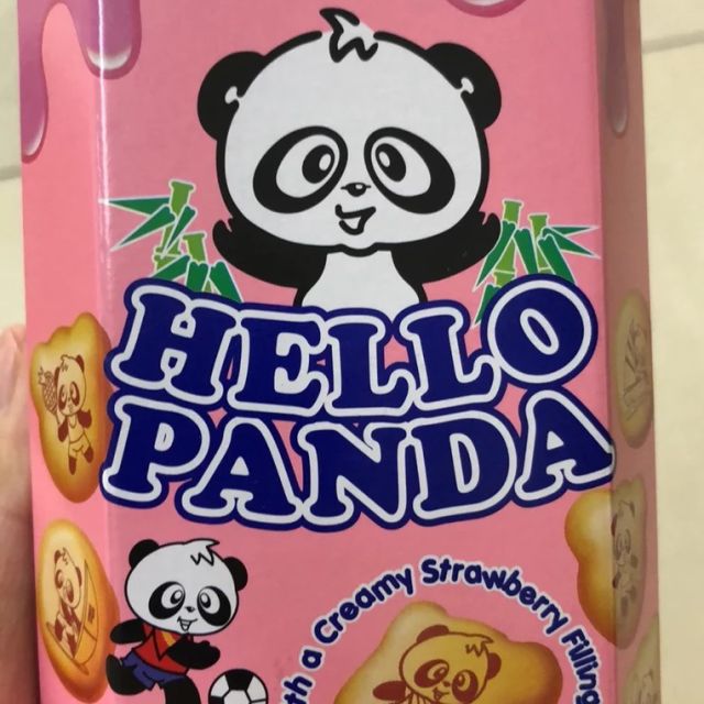 > 明治(meiji)熊猫抹茶夹心小熊饼干 50g/盒 新加坡原装进口零食商品