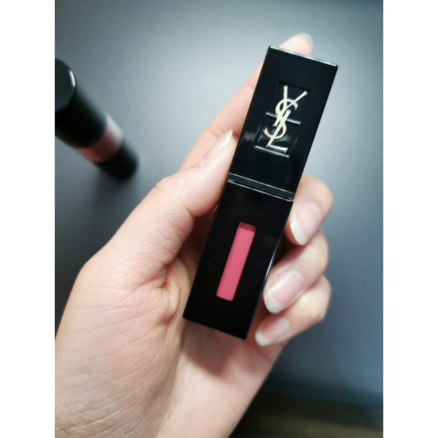 ysl圣罗兰黑管唇釉412珊瑚豆沙55ml修护减淡唇纹遮瑕