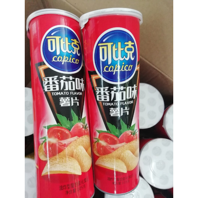 可比克膨化食品番茄味薯片105g休闲零食
