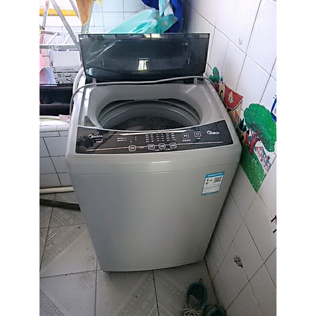 美的mideamb80v318公斤全自动波轮洗脱一体洗衣机家用智利灰免清洗十