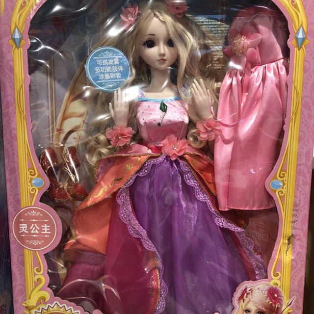 叶罗丽芭比娃娃动漫系列玩具女孩宝宝换装关节可动娃娃60cm灵公主2衣1