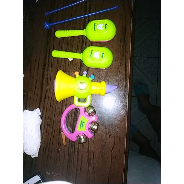 婴儿玩具宝宝塑料手摇铃鼓儿童乐器小鼓打鼓喇叭套装组合抓握训练适合
