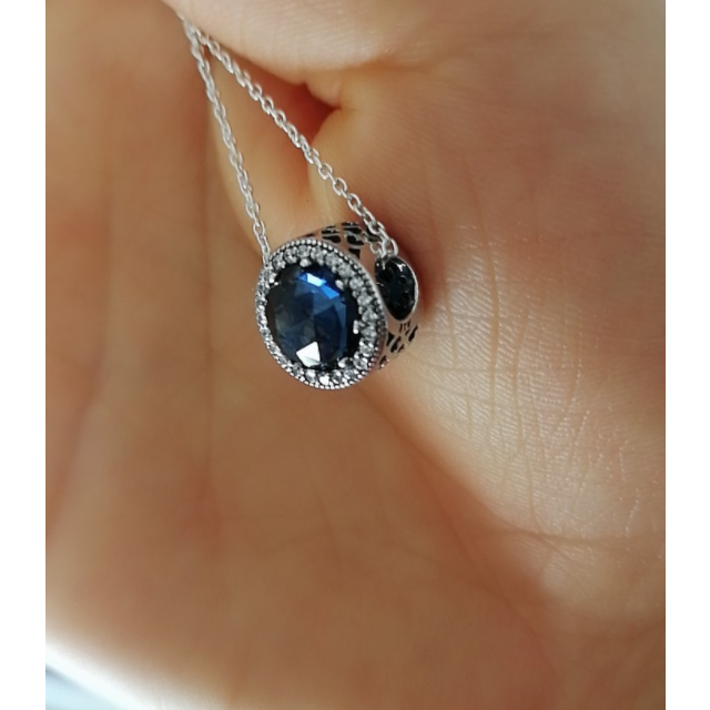 潘多拉项链女pandora海洋之心zt0139锁骨链串饰新款猫眼