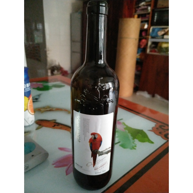 法国原酒进口红酒红鹦鹉山谷干红葡萄酒浮雕重型瓶750mlmountfei瓶装