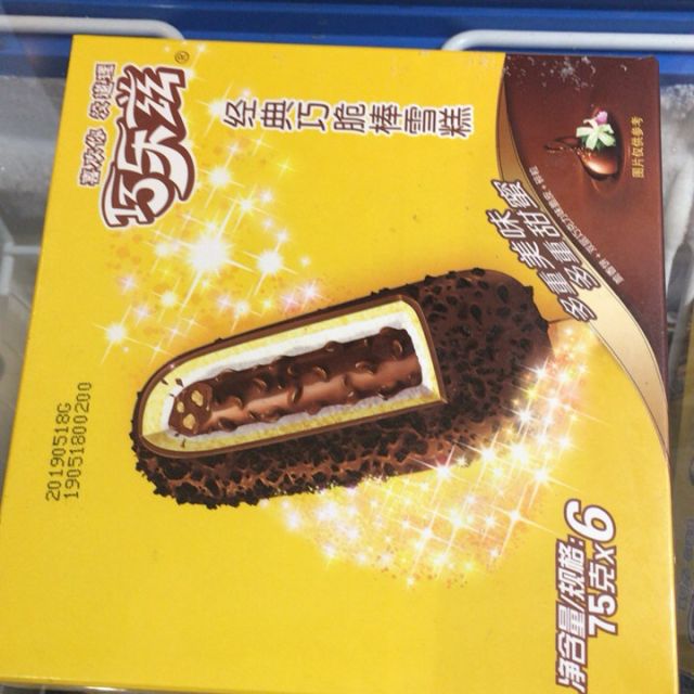 伊利巧乐兹经典巧脆棒雪糕75g6支盒