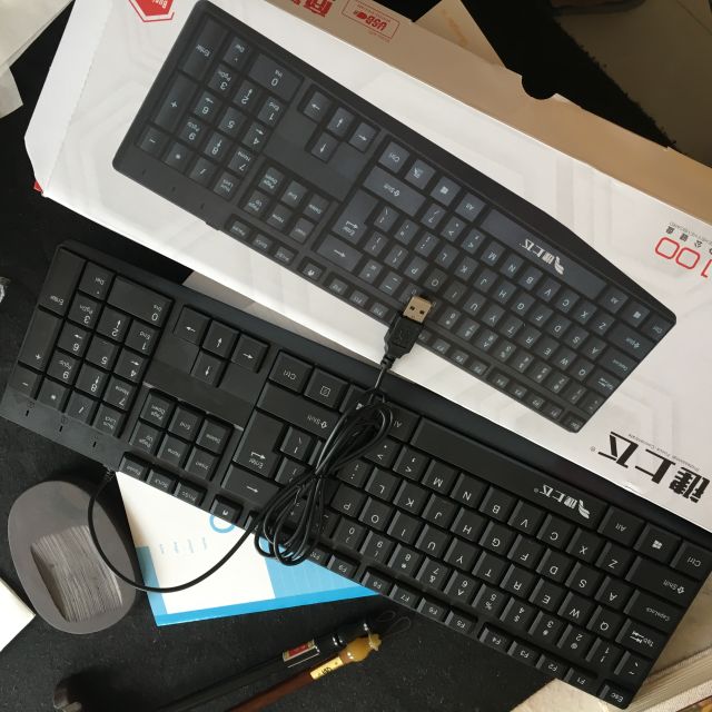 键上飞有线键盘普通家用办公室用usb接口台式电脑笔记本游戏商用防水
