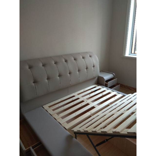 忆斧至家 (yf) 皮床 北欧/宜家 气动高箱功能储物抽屉 现代简约1.