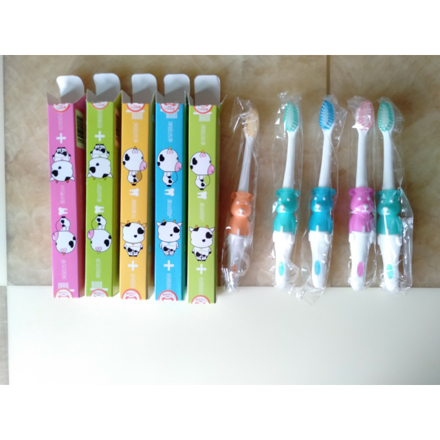 皓牛儿童卡通小熊牙刷4支412周岁宝宝软毛牙刷