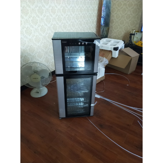 海尔haier立式消毒柜ztd100a家用100l大容量双层光波物理消毒碗柜红外