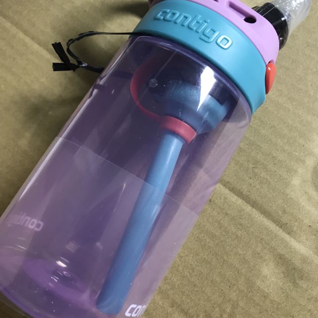 康迪克contigo儿童吸管杯宝宝水壶学生水杯414ml优雅紫