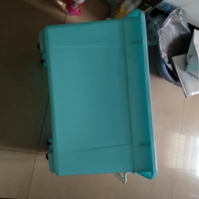 禧天龙citylong58L塑料大号树脂整理箱滑轮收纳箱储物箱 天蓝色晒单图