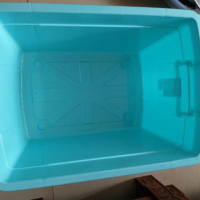 禧天龙citylong58L塑料大号树脂整理箱滑轮收纳箱储物箱 天蓝色晒单图