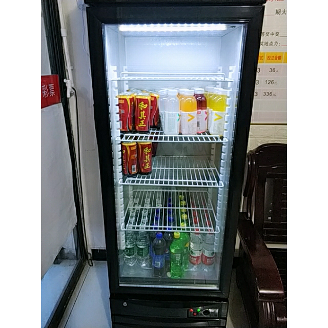 美菱meiling展示柜218升商用立式冰箱超市冷柜冷藏保鲜立式冷柜侧开门