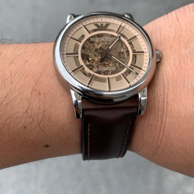 阿玛尼emporioarmaniar1982时尚自动机械表男镂空商务男士手表原装