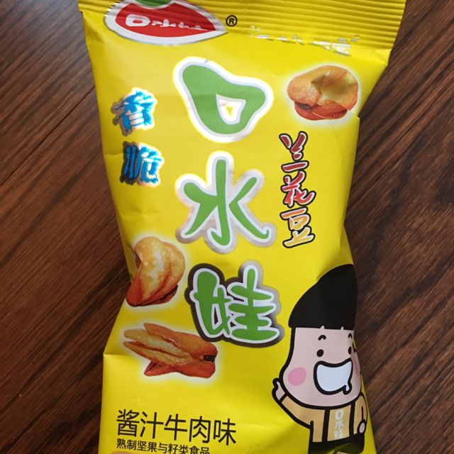 口水娃坚果炒货香脆兰花豆酱汁牛肉味30g20包蚕豆休闲食品