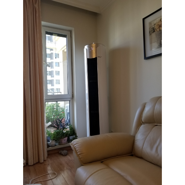 美的midea2匹1级能效变频无风感智能家用客厅圆柱式柜机冷暖空调立式