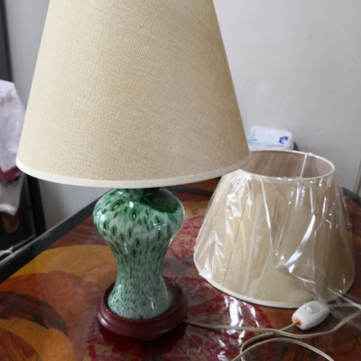 闪电客台灯灯罩外壳罩子圆形长方形亚麻布灯罩床头灯壁灯落地灯灯罩