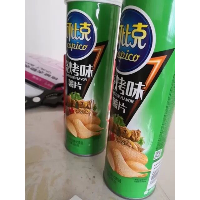 可比克膨化食品烧烤味薯片105g休闲零食