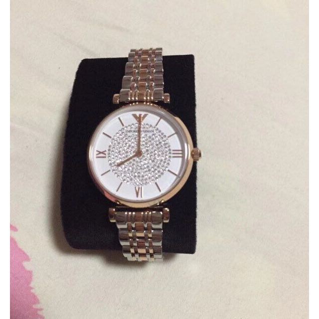 阿玛尼emporioarmani手表欧美品牌女士手表满天星ar1926镶钻时尚钢带