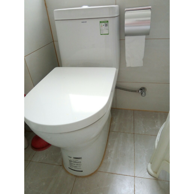 法恩莎卫浴喷射虹吸式家用静音连体式马桶350坑距全施釉坐便器fb1668