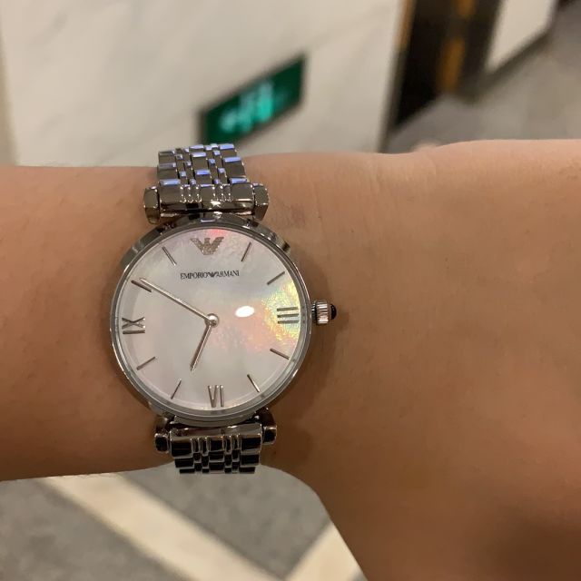 阿玛尼emporioarmani贝母表盘女士手表欧美品牌时尚石英表女ar1682