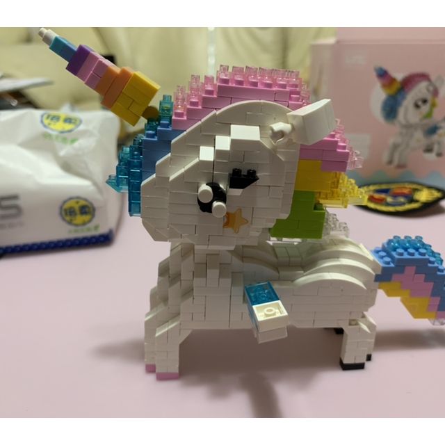 俐智拼插拼接不兼容乐高积木玩具男孩网红款ip家族系列积木摆件独角兽