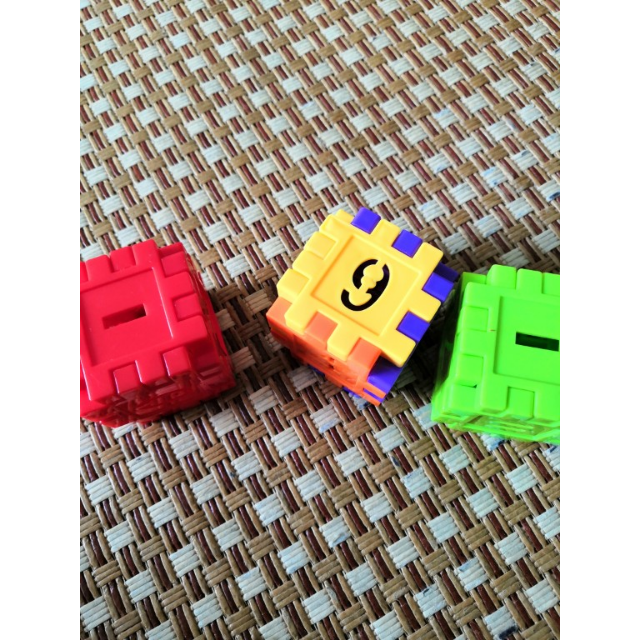 【数字插块100颗粒】蓓臣益智拼插拼接彩虹色数字积木/大颗粒积木插块