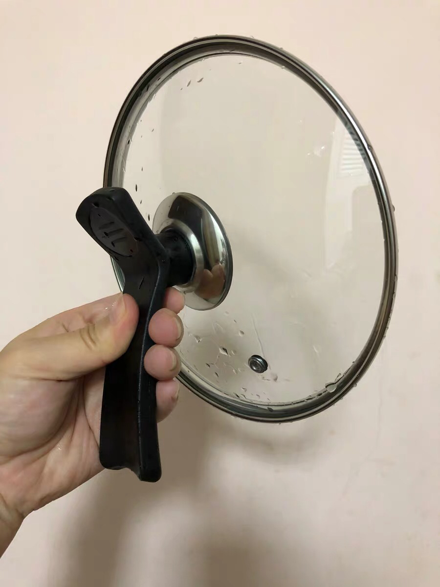 邦仕尼 28cm可立式锅盖 加厚钢化玻璃锅盖 家庭通用炒锅盖 不沾锅盖