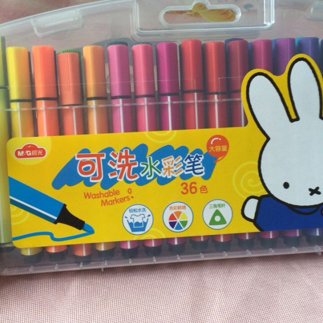 晨光mg9019836色水彩笔冬己悠然时光可洗大容量三角杆可洗大容量儿童