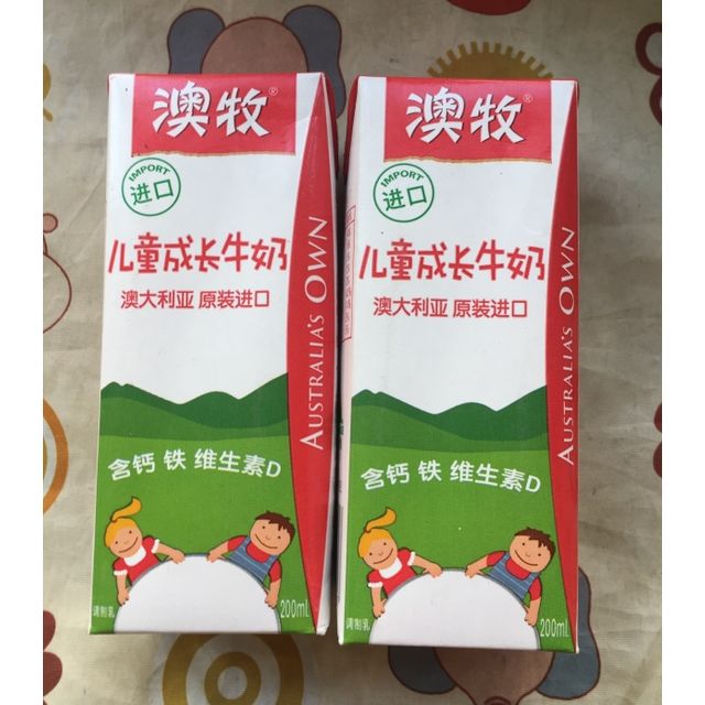 澳牧儿童牛奶200ml/盒澳大利亚原装进口成长配方牛奶学生早餐奶