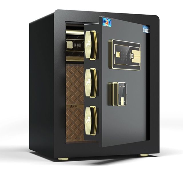 虎牌保险柜家用小型45cm悦虎睿智黑密码保险箱办公 全钢防盗智能保管