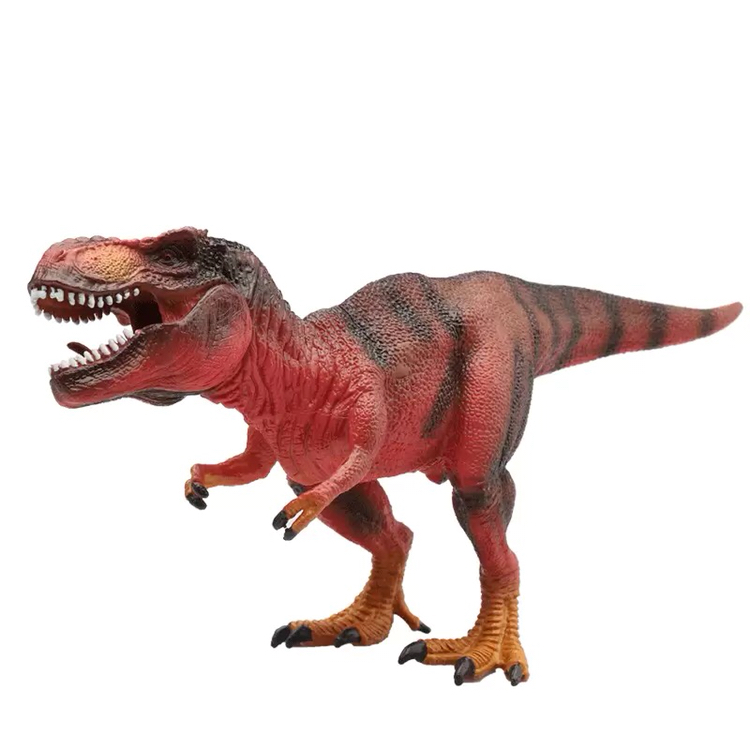 玩模乐儿童仿真恐龙模型玩具 实心动物霸王龙暴龙侏罗纪恐龙玩具 红色
