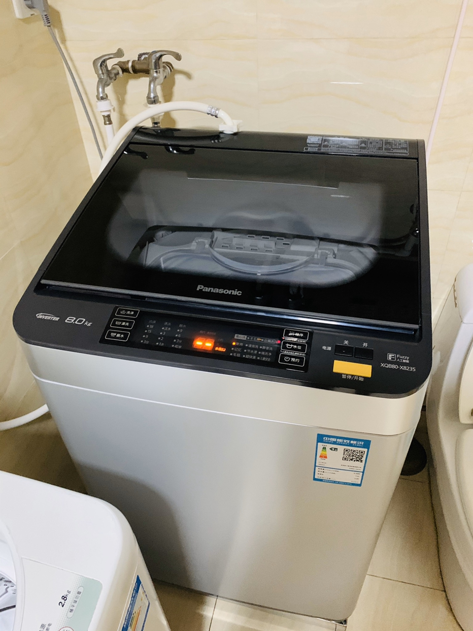 松下(panasonic)xqb80-x8235 8公斤全自动洗衣机波轮洗衣机 变频静音