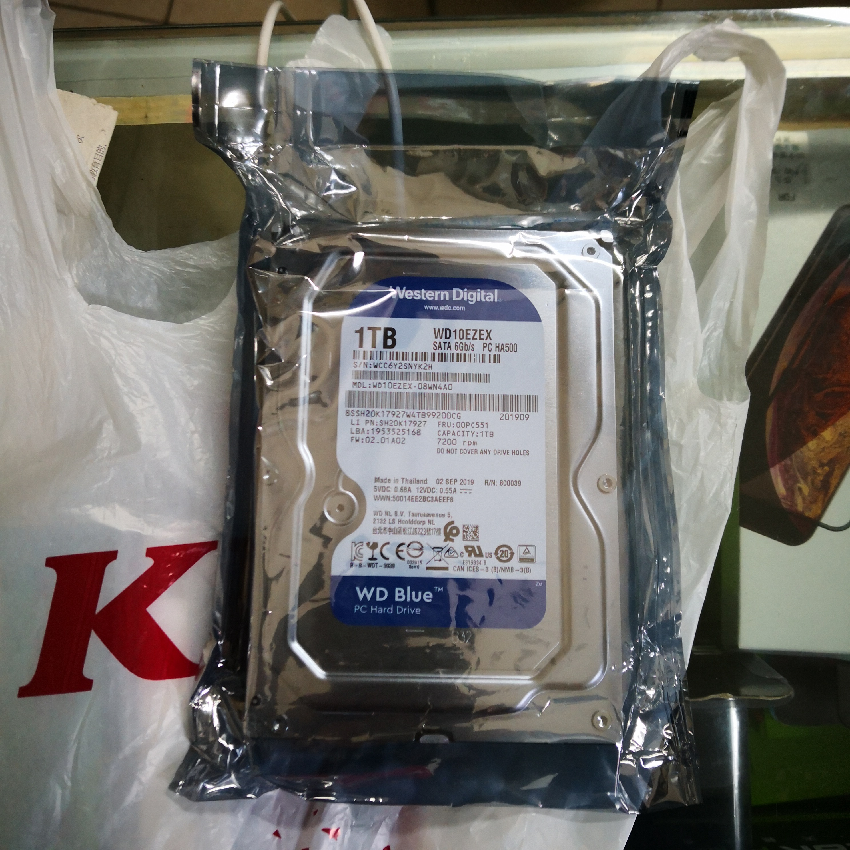西部数据(western dig) wd 蓝盘 1tb sata3 6gb/s 7200转64m 3.