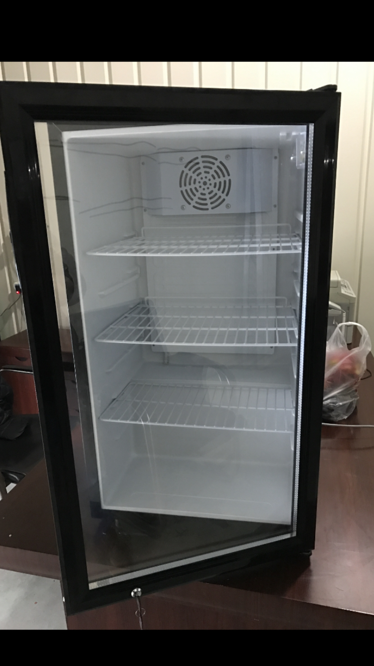 捷盛(js) 98升冰吧冷藏展示柜透明玻璃门带锁小冰箱小型保鲜柜立式
