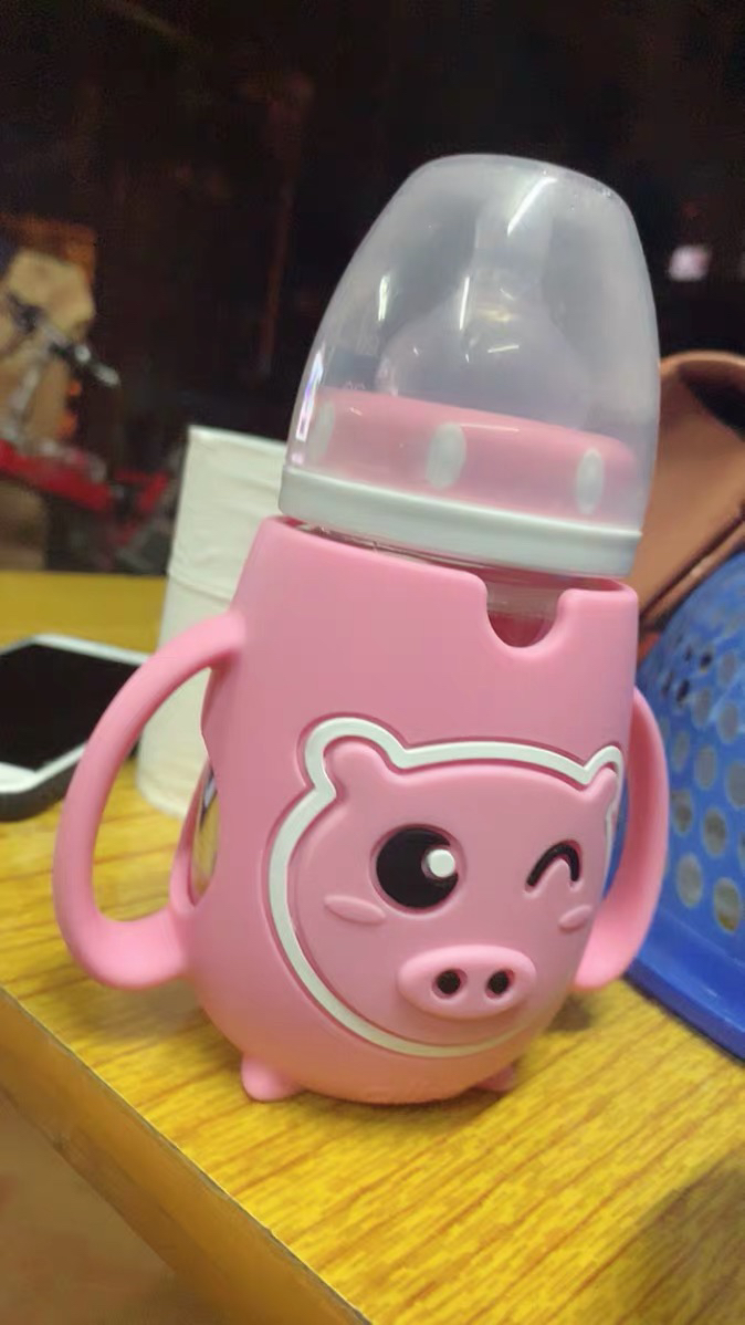 爱乐宝 婴儿玻璃奶瓶 新生儿宽口径宝宝奶瓶 防摔吸管奶瓶240ml晒单图