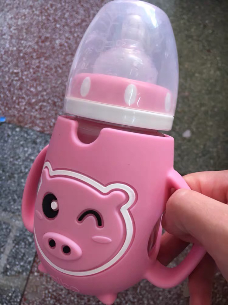 爱乐宝 婴儿玻璃奶瓶 新生儿宽口径宝宝奶瓶 防摔吸管奶瓶240ml晒单图