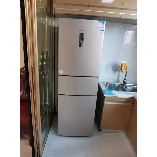 海尔haierbcd220wdvl220升三门无霜冰箱静谧金外观风冷无霜中门自由变