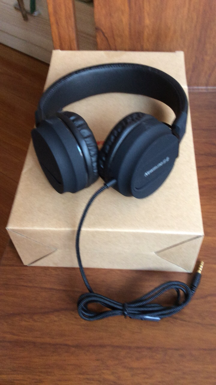 纽曼头戴式线控耳机t12黑色立体声重低音适用手机小米安卓电脑电竞