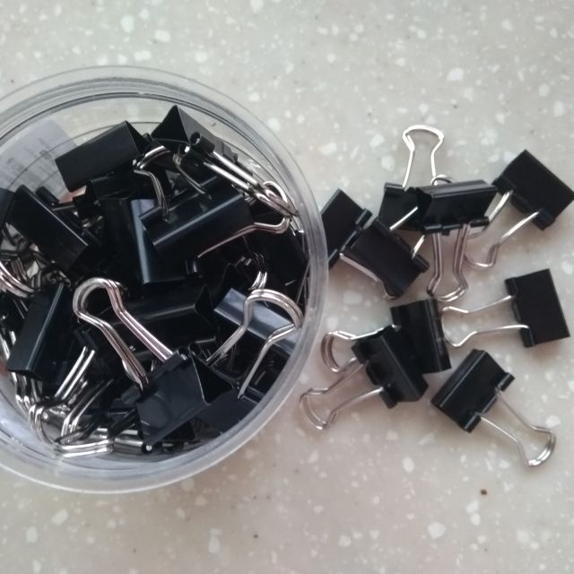 晨光(m&g)abs92737 15mm黑色长尾夹2筒 60只/筒 燕尾夹 蝴蝶夹凤尾夹