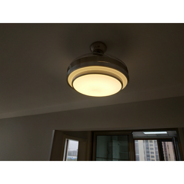 grevol隐形吊扇灯客厅灯带风扇灯创意个性简约现代饭厅餐厅吊灯智能