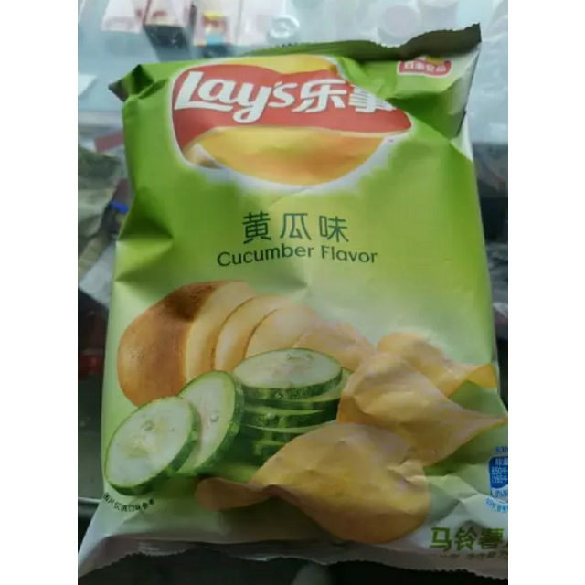 乐事黄瓜味薯片75克袋零食下午茶