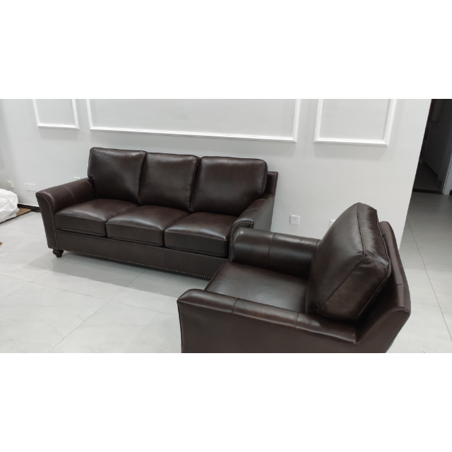 > ashley爱室丽 沙发 美式真皮沙发 客厅家具 实木头层牛皮沙发 小