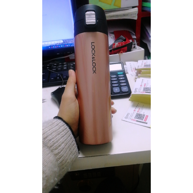 乐扣乐扣locklock缤纷弹跳盖保温杯lhc3222pik304不锈钢390ml粉红
