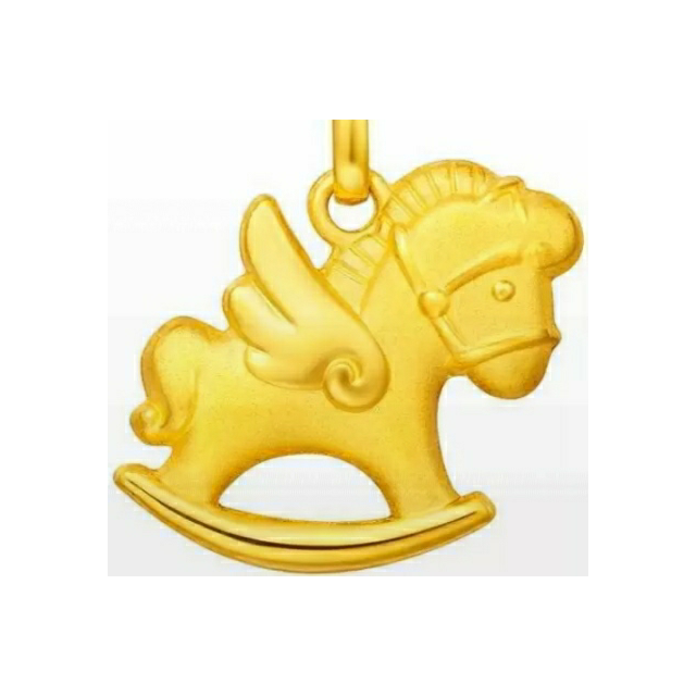 周大福珠宝首饰十二生肖马足金黄金吊坠计价工费48f192747260g