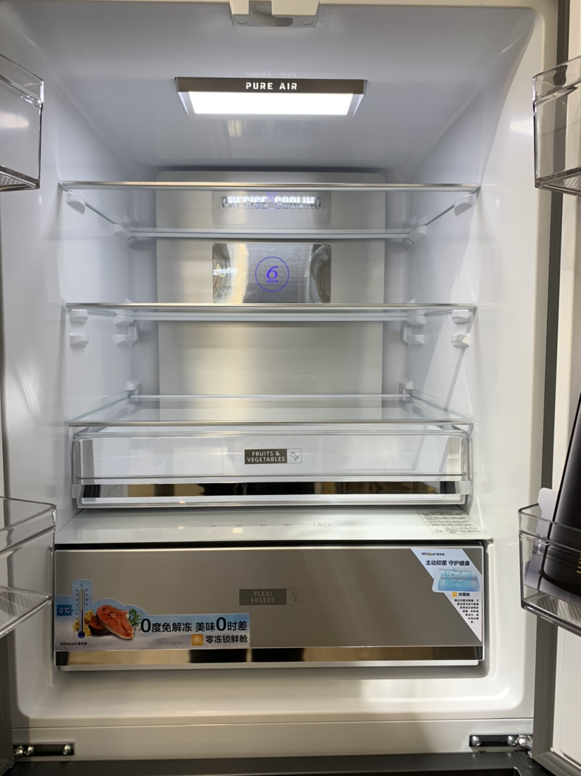 惠而浦(whirlpool) bcd-409wm04gbws 凌度系列 风冷变频多门冰箱 0度