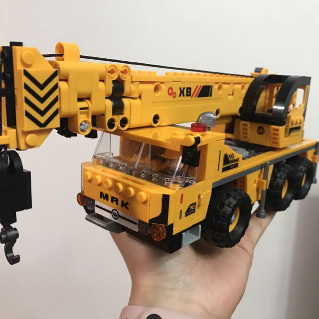 车系列小颗粒拼装儿童6岁男孩成年益智玩具积木-03036吊车#657颗粒