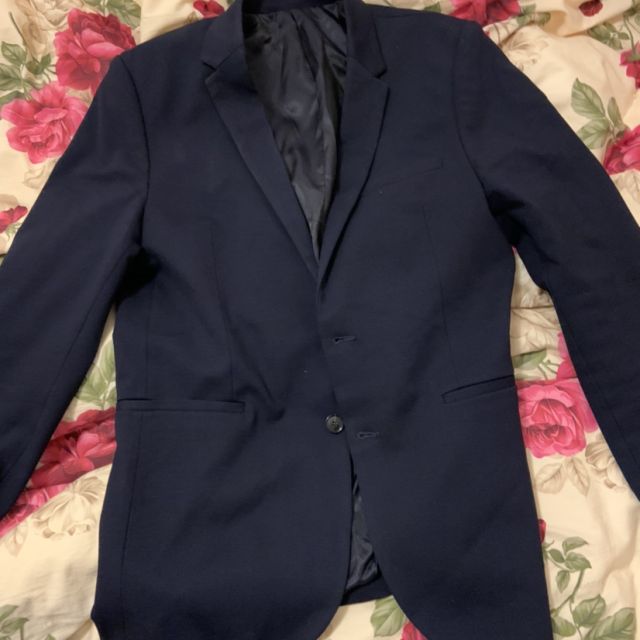 180/100a 海藍黑男士西服衣服款型好看-蘇寧易購