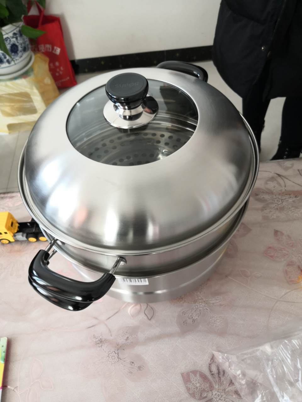 苏泊尔(supor) 蒸锅sz32b5二层不锈钢32cm复底双层蒸鱼蒸馒头蒸馍大