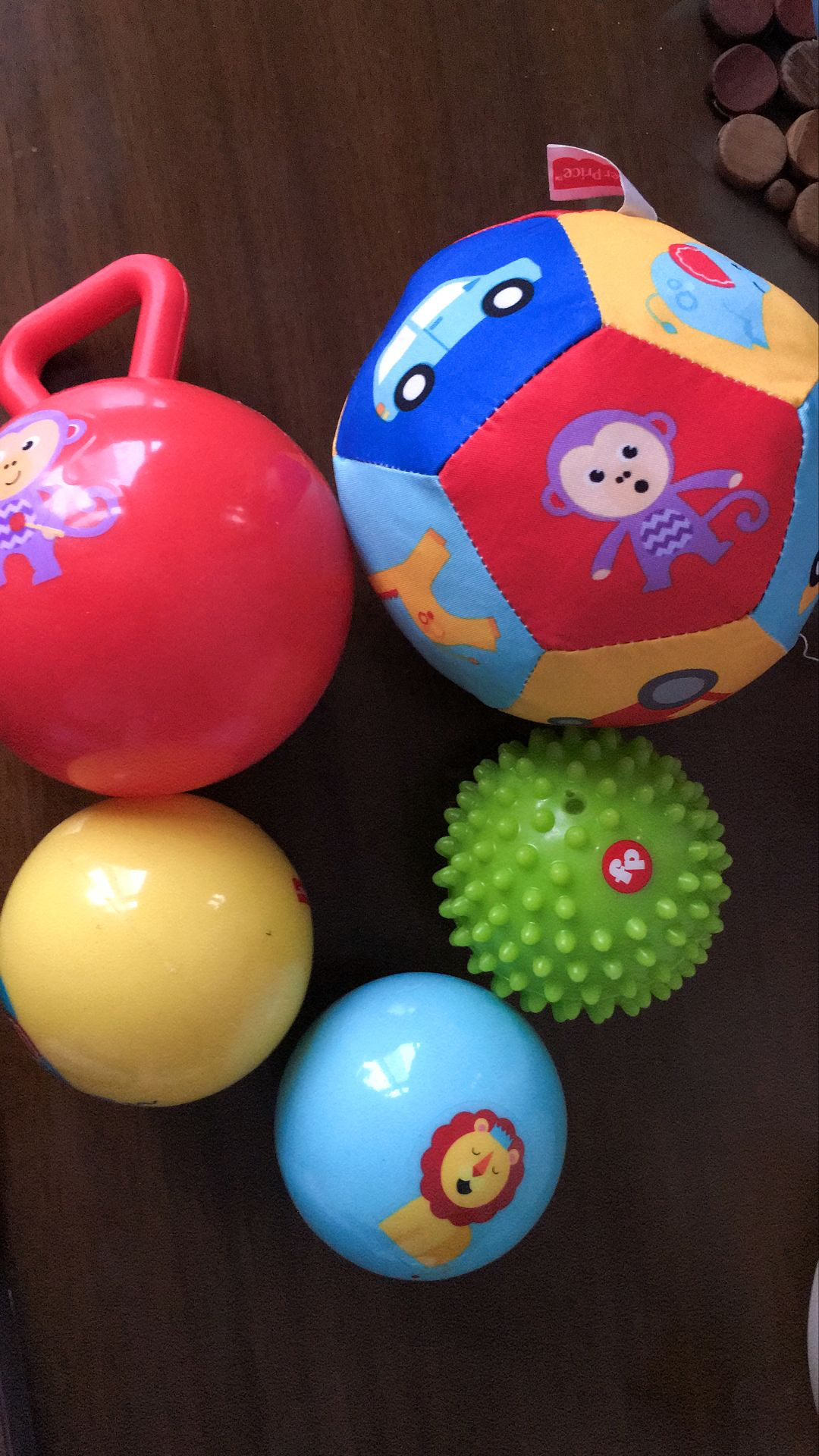 费雪fisher price 儿童玩具球宝宝初级训练球五合一套装 宝宝婴幼儿